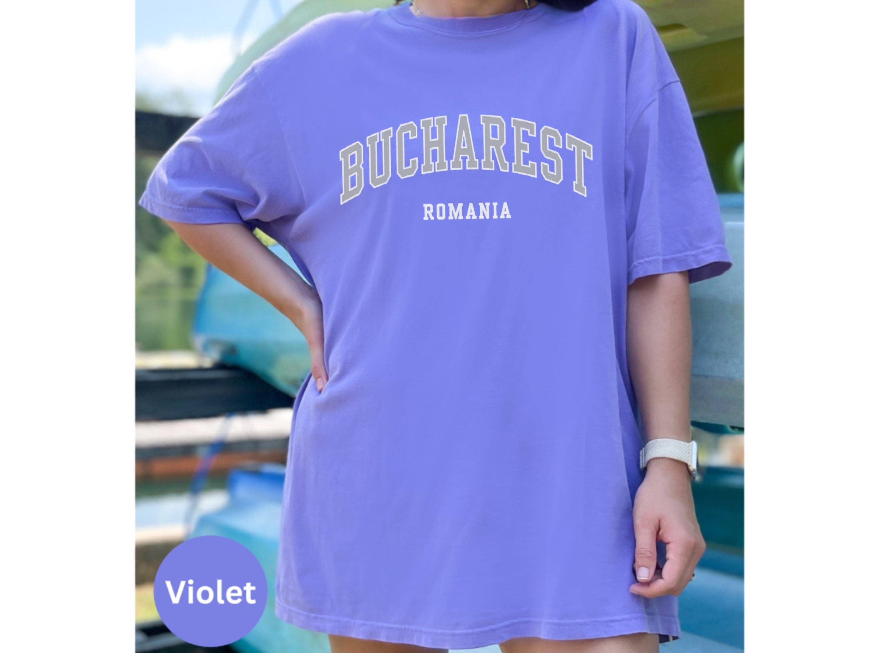 Graphic Galore - Wholesale Screen Printed T-Shirt - Women's - Bucharest Romania Shirt, Traditional Romanian Tee, Handmade Urban Fashion Gift, Romanian Pride T-Shirt, Romania Travel5