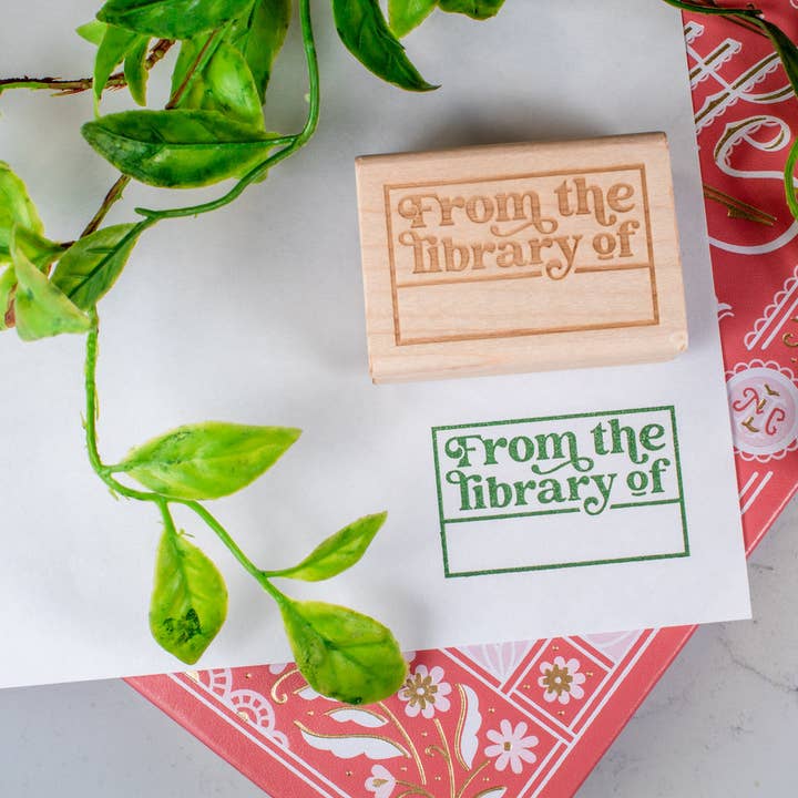 Paper Sushi - Wholesale Rubber/Decorative Stamp - Retro From The Library Of Bookplate Rubber Stamp