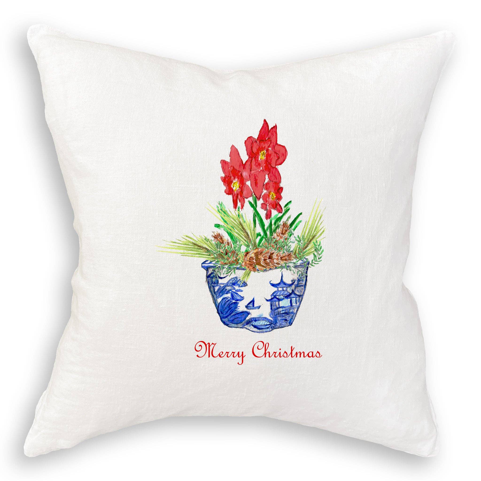 French Graffiti - Wholesale Tea Towel - Blue & White Bowl with Christmas Flower11