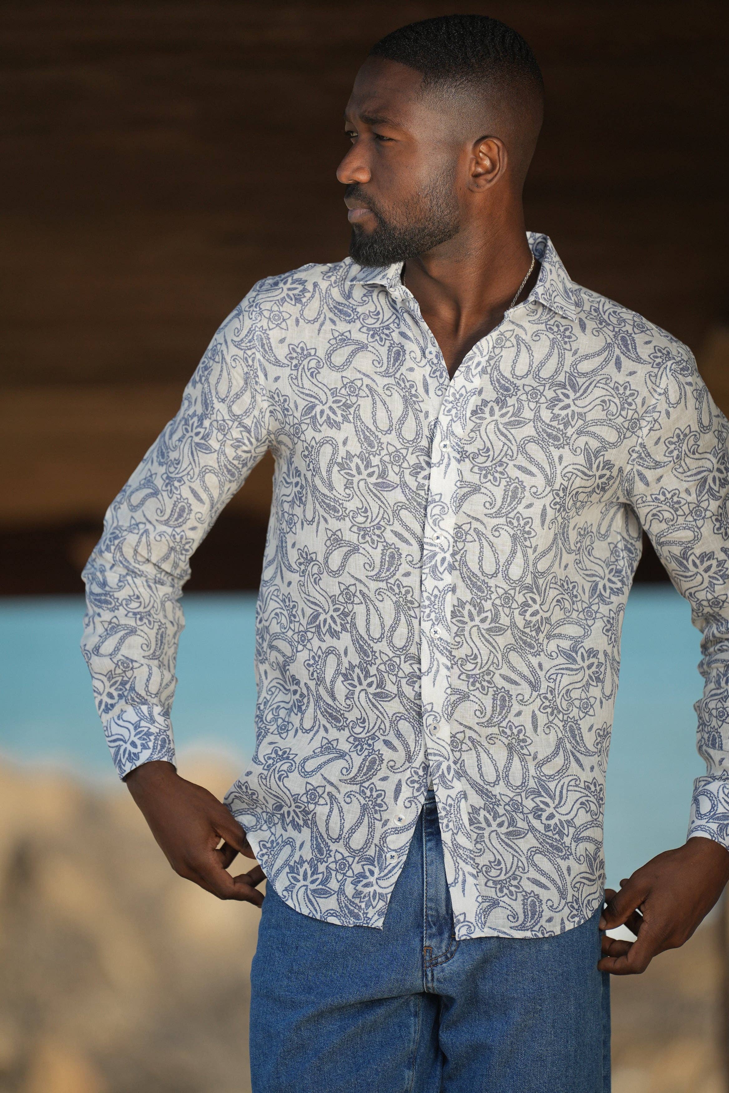 DONATO - Vendita all'ingrosso Camicia button down - Uomo - Camicia in lino elegante e casual6