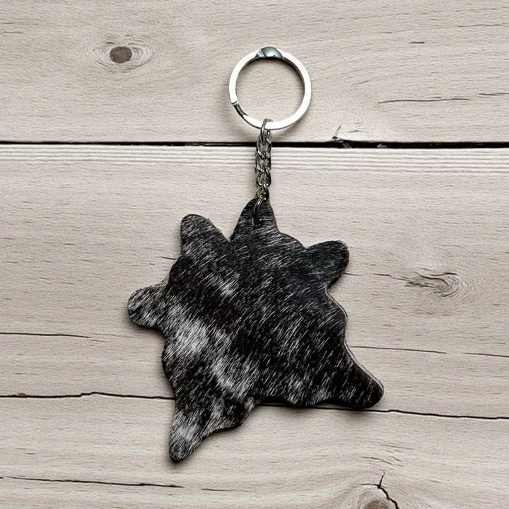 Portachiavi in mini pelle di mucca per la vendita all'ingrosso da parte di Western Linens