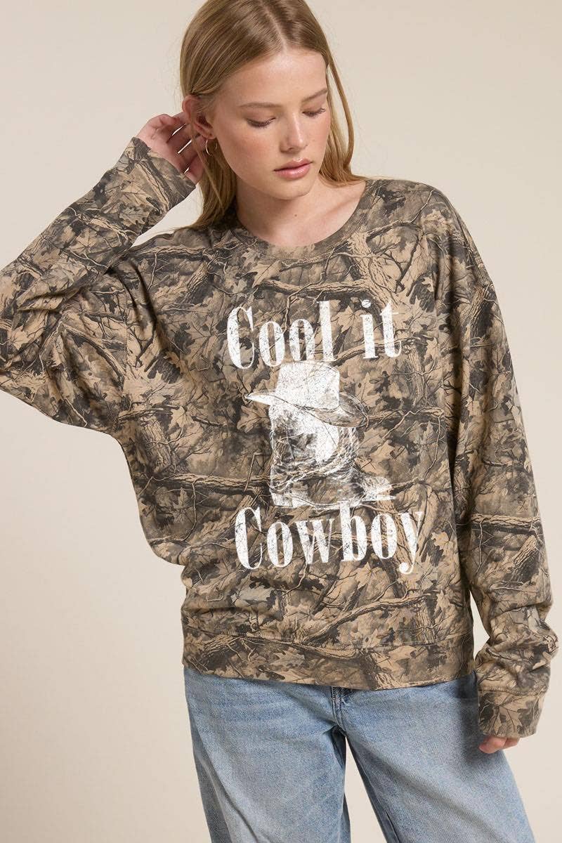 LEAF Cool It Cowboy Western Graphic Camo Tee for wholesale on Faire1