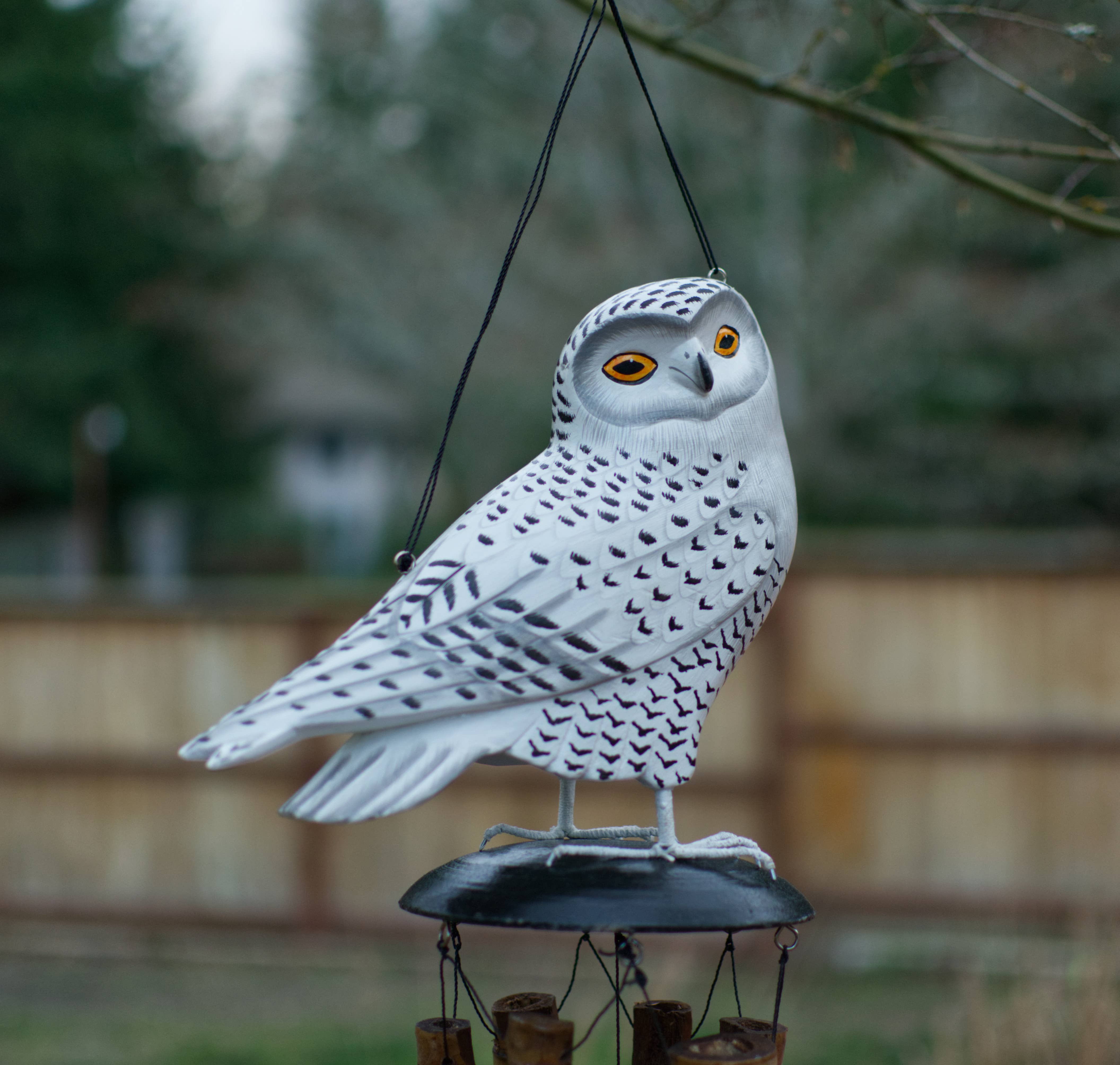 Cohasset Gifts - Wholesale Wind Chime - Snowy Owl Bamboo Wind Chime1