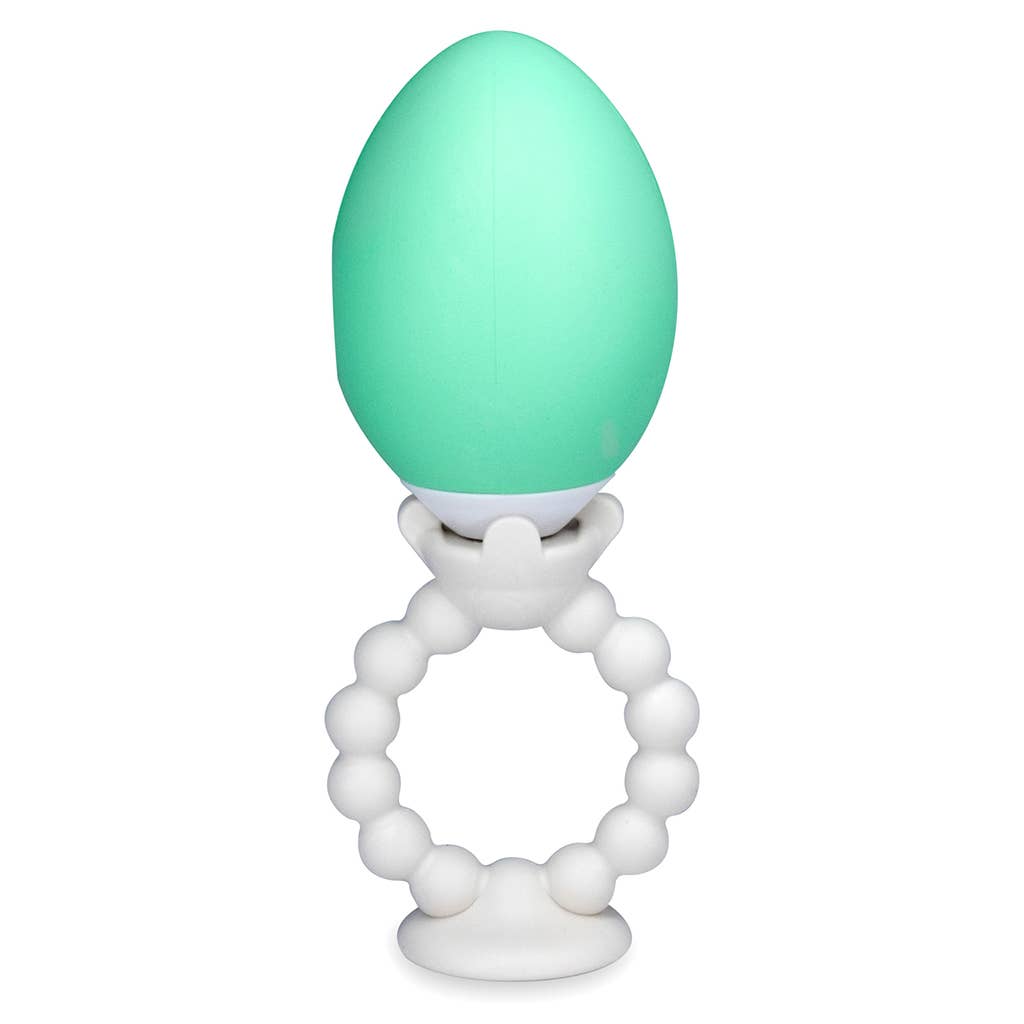 egg teether with handle