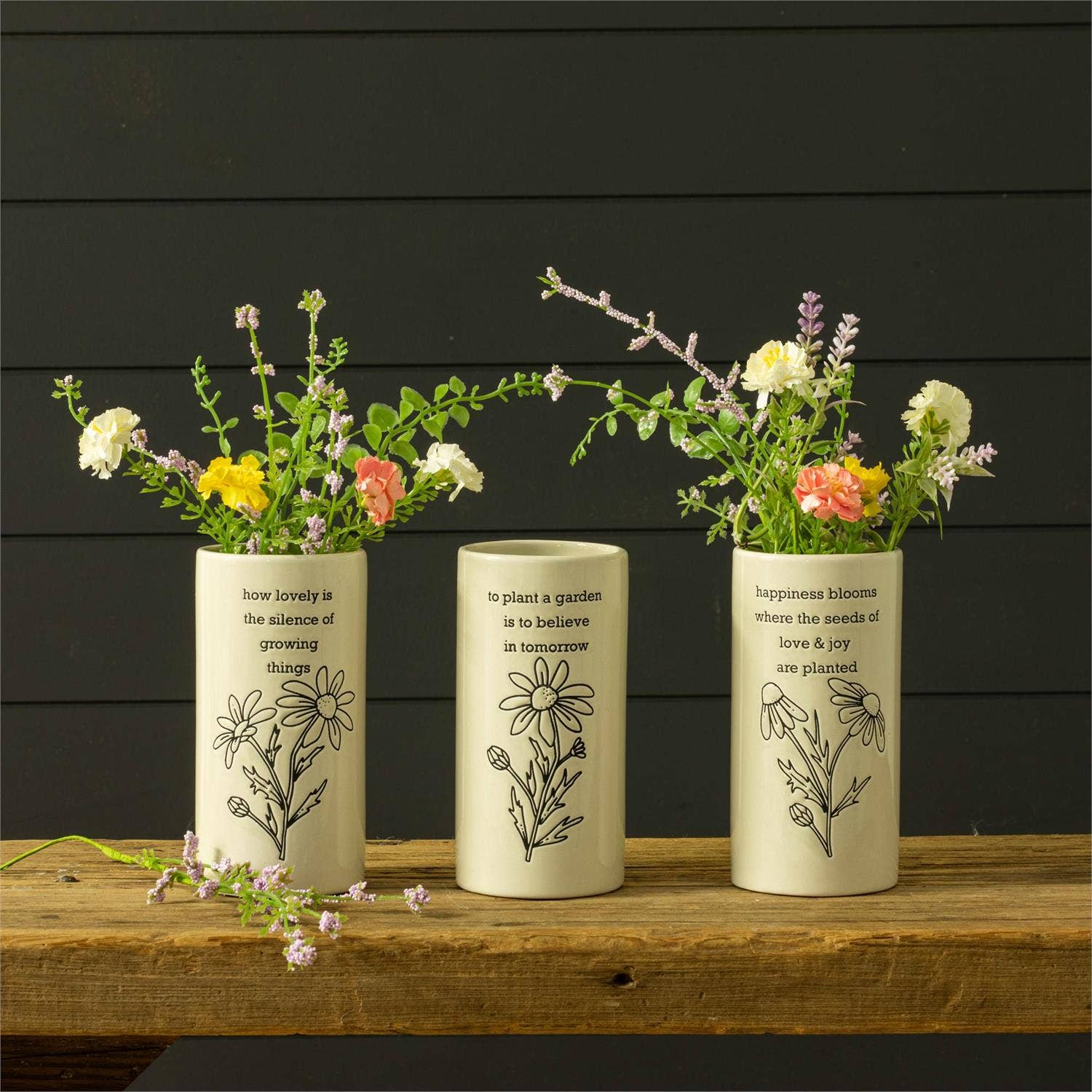 Audrey&#x27;s Home &amp; Gift - Wholesale Vaas - Bud Vases - Happiness Blooms (Pk/03 Ast)0