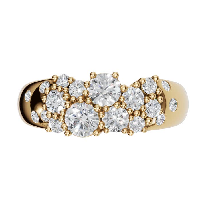 Anel de Diamante de 0,75ct em Diamante de Laboratório Cluster Brilhante por atacado de PureYou Jewelry