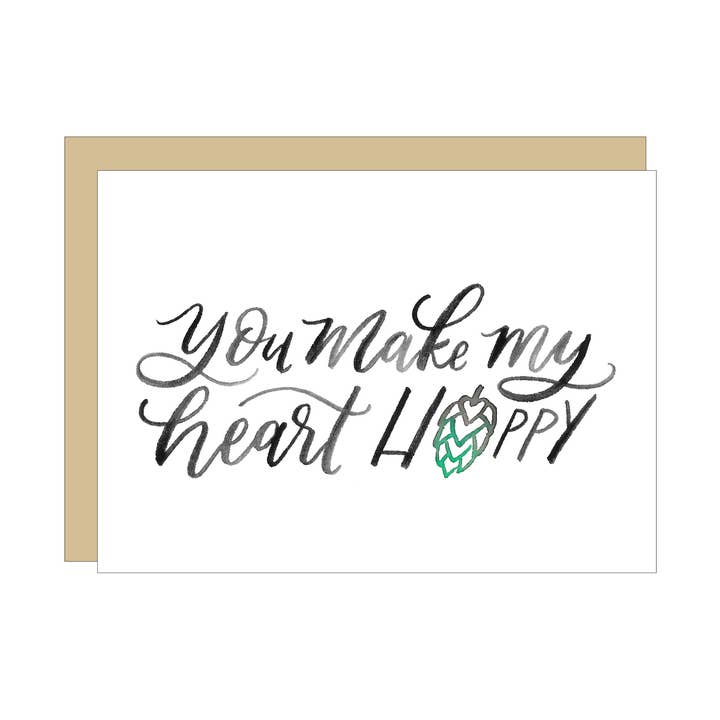 Hoppy wenskaart voor wholesale door Katie Elizabeth Lettering