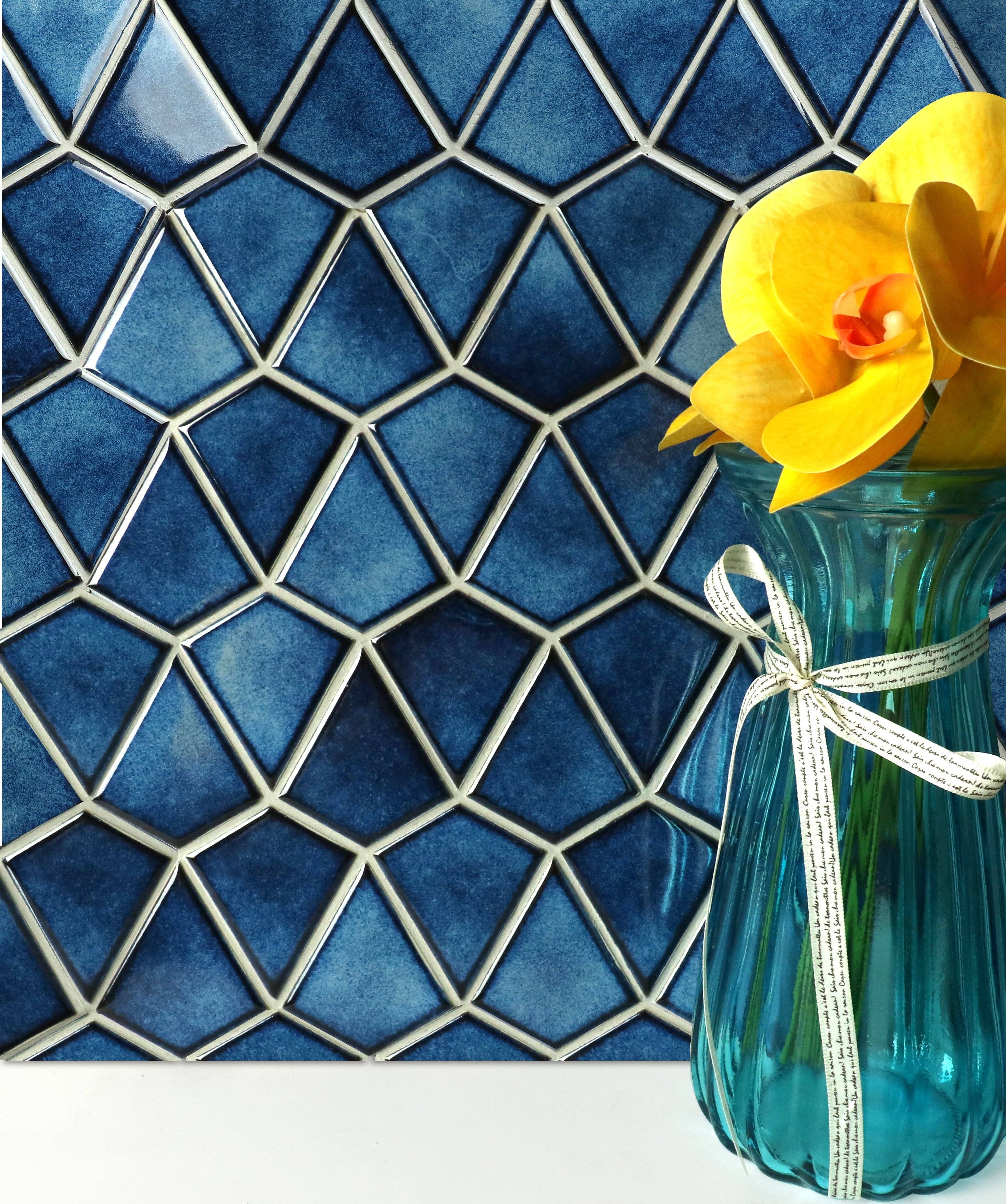 WS Tiles - Wholesale Wall Tile - Diamond Series Porcelain Mosaic Wall Tile  - 9.47 Square Feet Per Carton - Cobalt Blue3