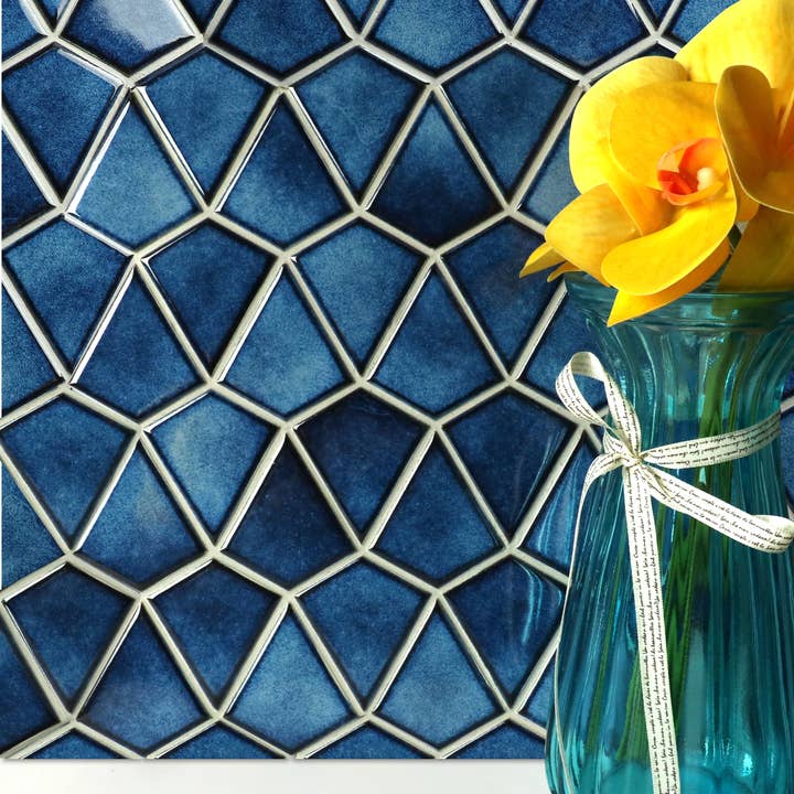 WS Tiles - Wholesale Wall Tile - Diamond Series Porcelain Mosaic Wall Tile - 9.47 Square Feet Per Carton - Cobalt Blue3
