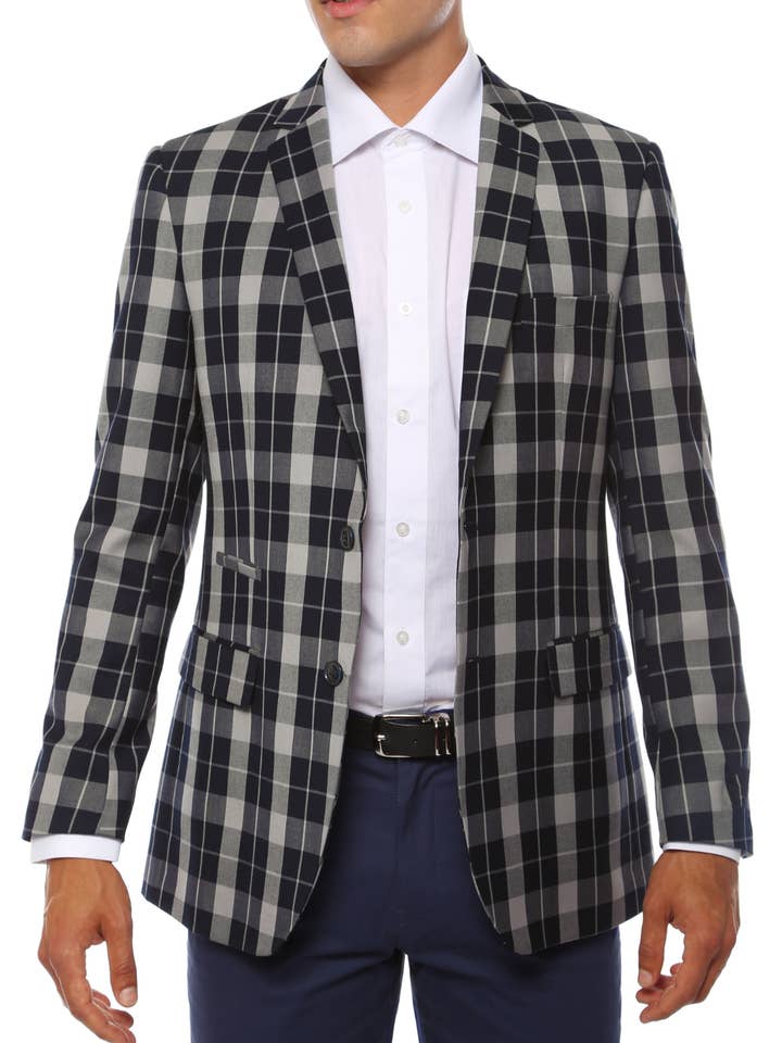 Ferrecci – Großhandel Blazer – Herren – Der Preston Plaid Check Slim Fit Herrenblazer1