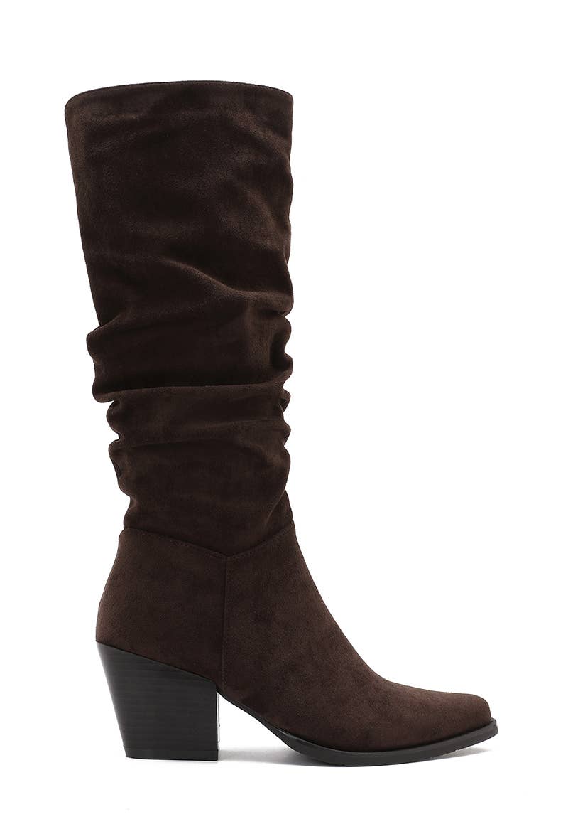 Joia Paris - Wholesale Boots - Unisex - Elegant block heel boots with pleated shaft WZ-1115