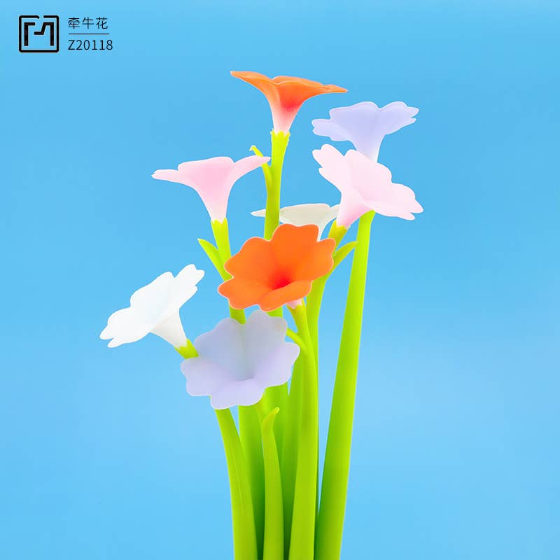 BCmini - Wholesale Pen - 22715 Morning Glory Flower Wiggle Pad Gel Pen-4814