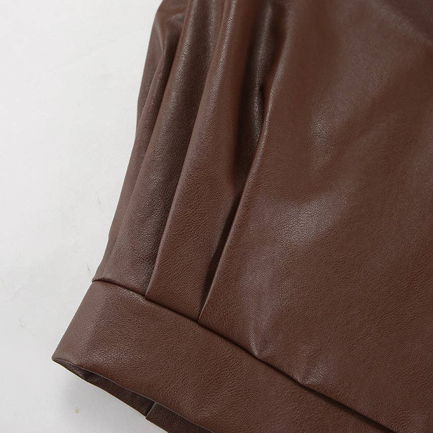 world apparel - Wholesale Leather Jacket - Women's - 2025 Vintage Brown Leather Winter Jacket Timeless Chic25