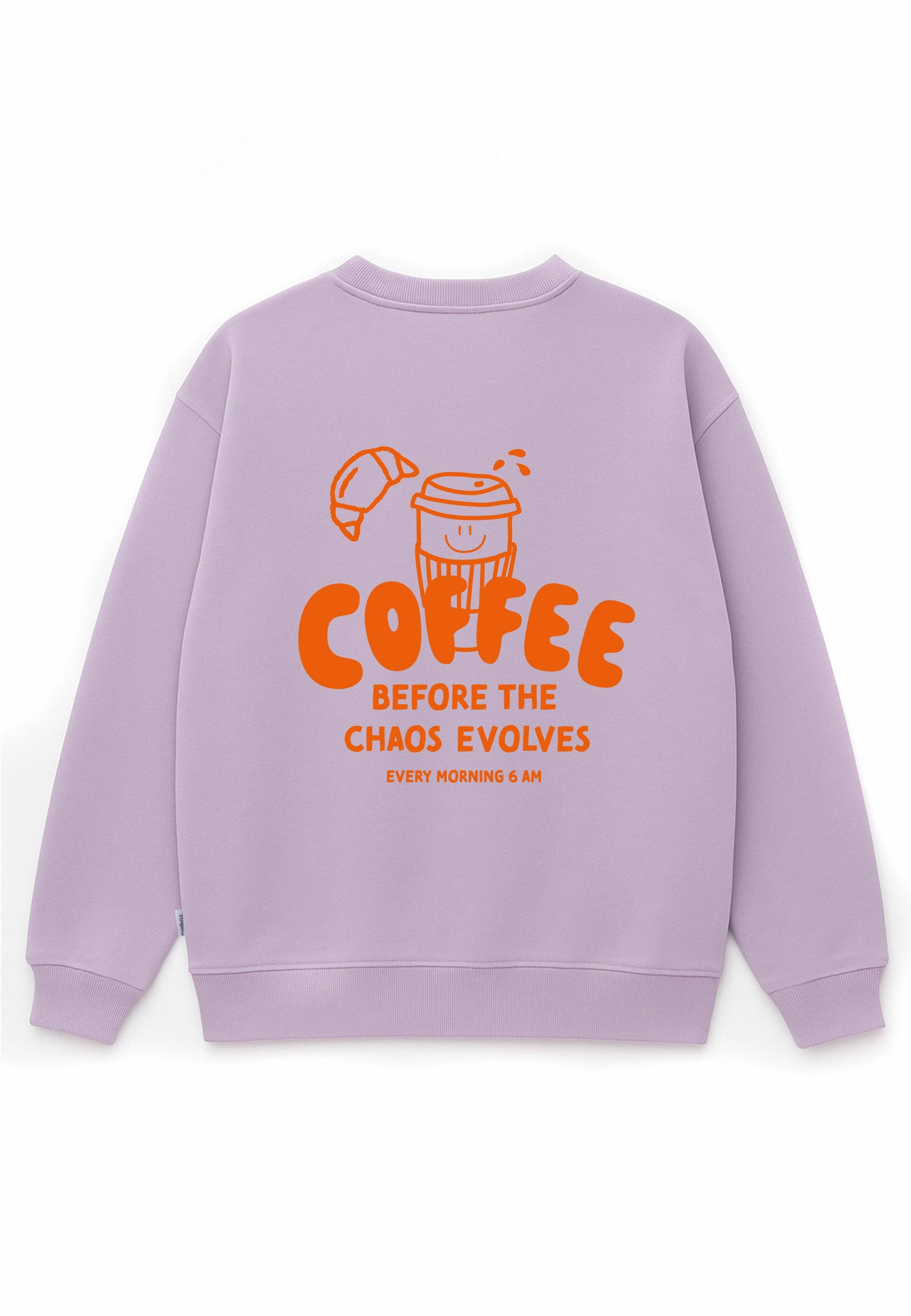 Liliput – wholesale Sweatshirt med tryck - Dam – Adult Sweatshirt Coffee before Chaos i ljungfärg4