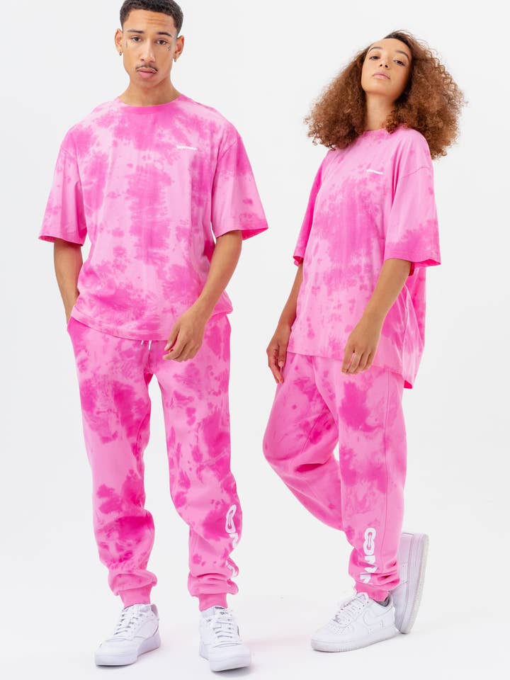 CONTINU8 PINK TIE DYE JOGGERS for wholesale by Continu8