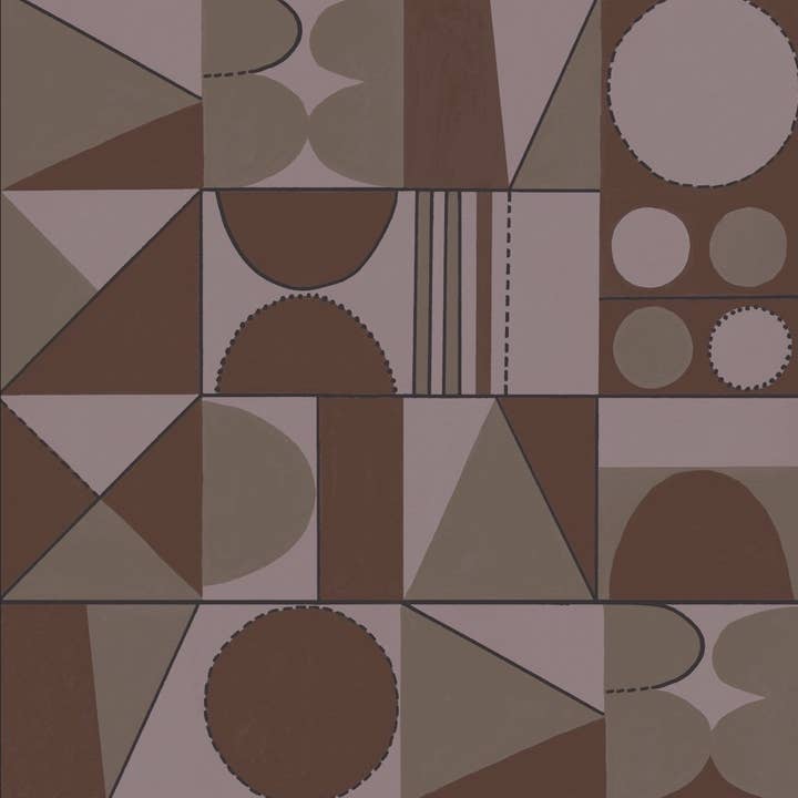 Taking Shape Wallpaper- Terracotta & Rose por atacado de Sharon Jane Studio