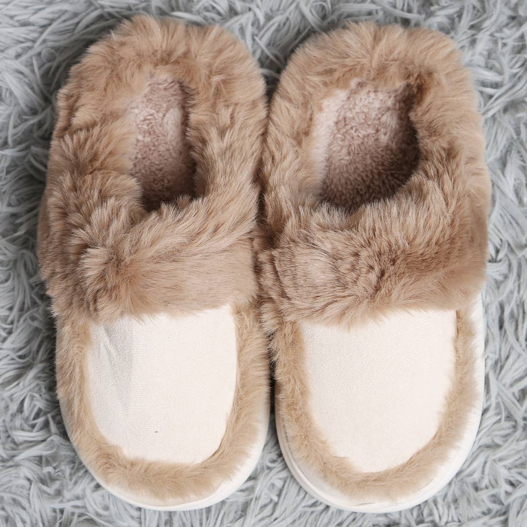 Fashion City - Wholesale Slippers - Women's - Faux Fur Suede Fuzzy Warm Slippers 4