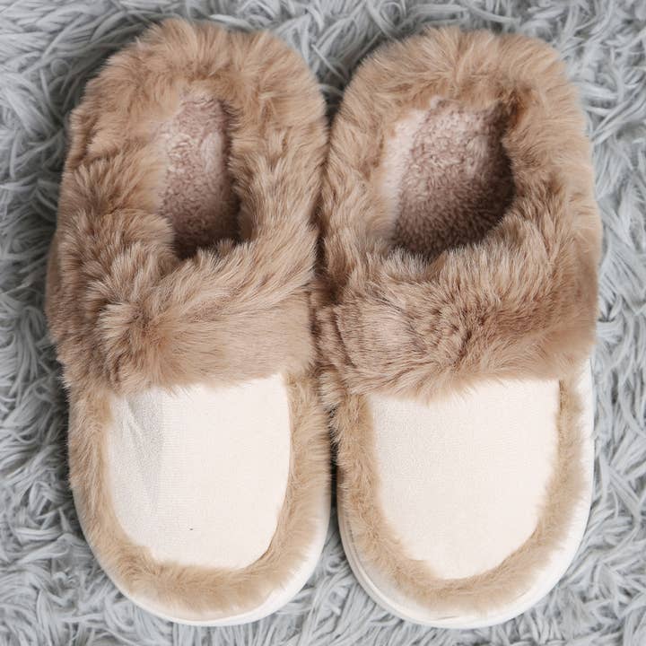 Fashion City - Wholesale Slippers – Women's - Faux Fur Suede Fuzzy Warm Slippers 4
