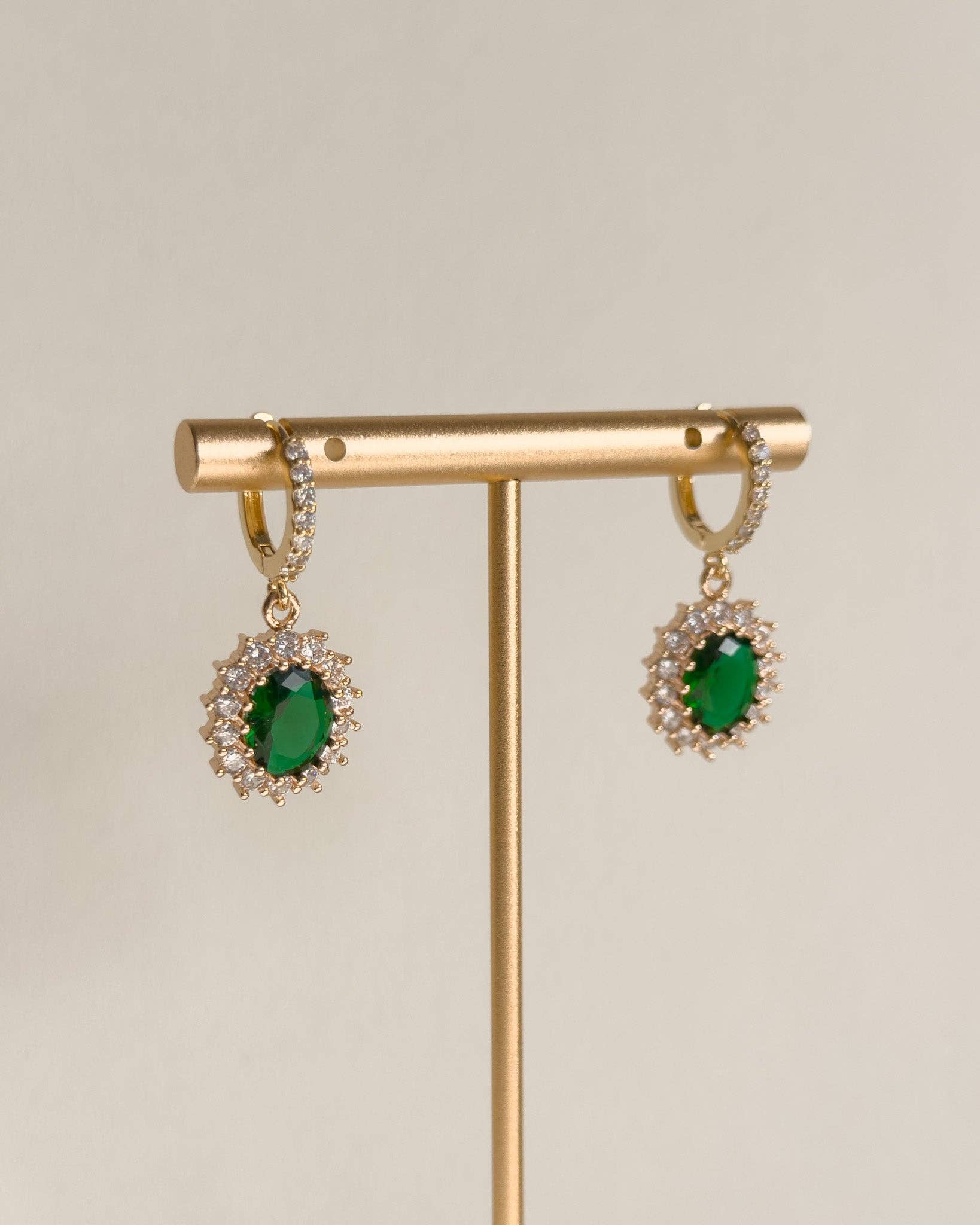 Clay & Fern Co. - Wholesale Huggie Earrings - Emerald Huggies