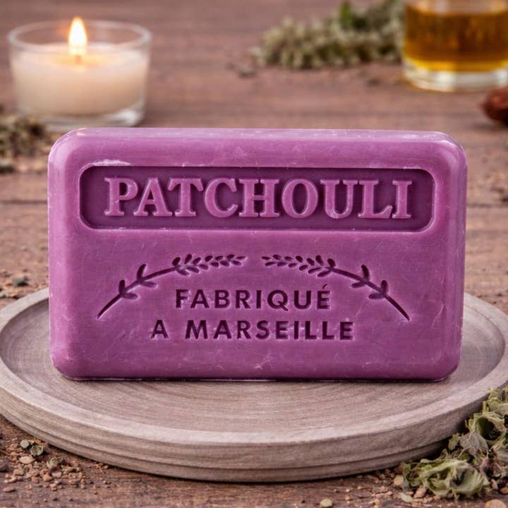 125 g fransk sæbe med patchouli til engros for engroshandel hos French Soap Wholesale