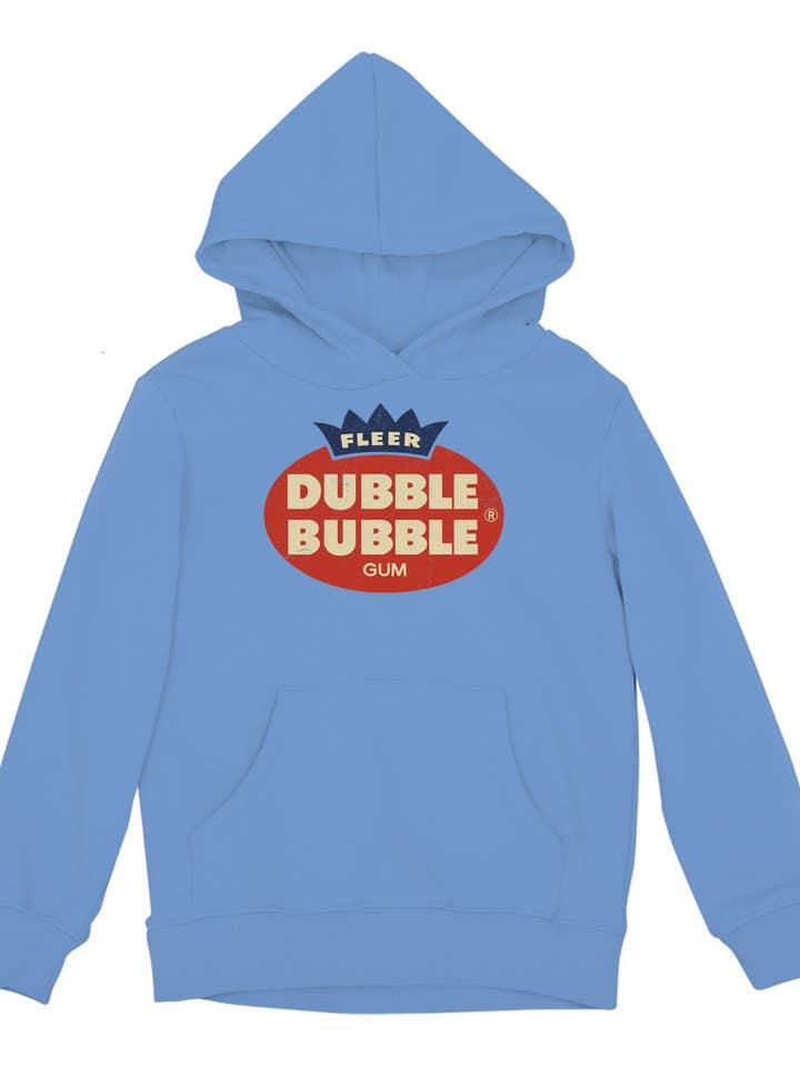 Officially Licensed Dubble Bubble Classic Gum Logo Youth's Hoodie for wholesale by Snack Tees