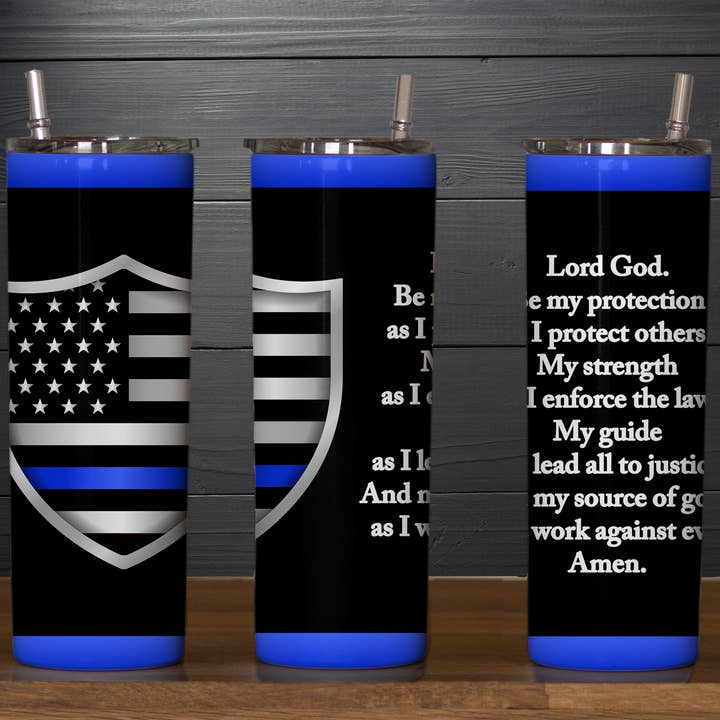 Police Prayer black for wholesale by Triple D's Tumblers n More