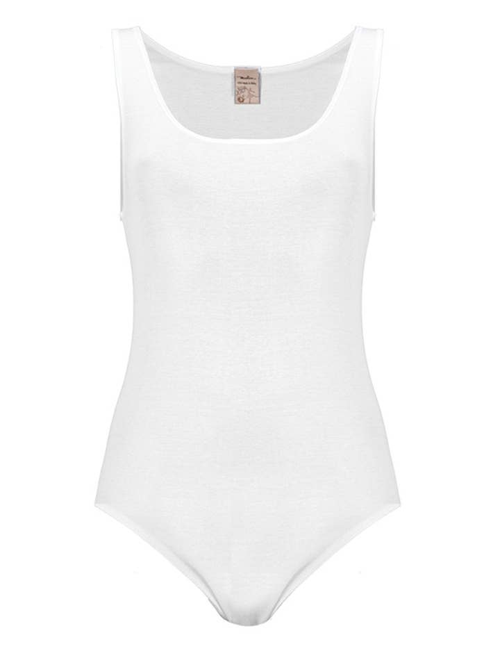 Body à épaules larges Astra, 100 % coton Filoscozia® pour la vente par Madiva
