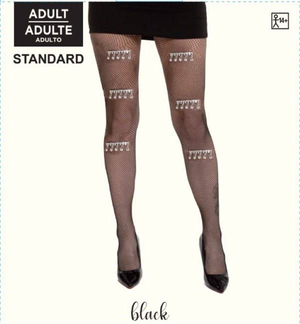 KBW Global Corp. – wholesale Tights - Dam – Nätstrumpbyxor med strassdekorationer — En storlek passar de flesta0