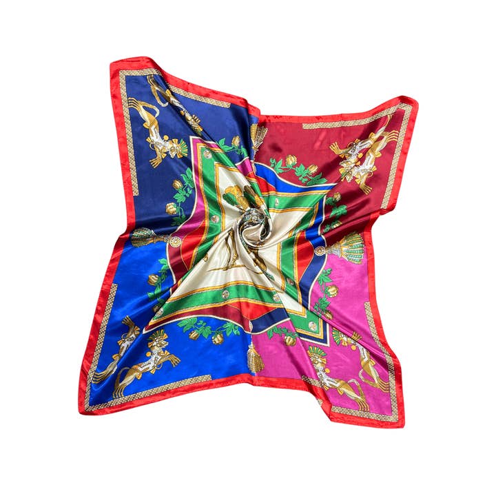 Lili Scarves (US Duty Free) - Wholesale Scarf - Women's - Armed Horse Pattern Silk Touch Square Scarf10