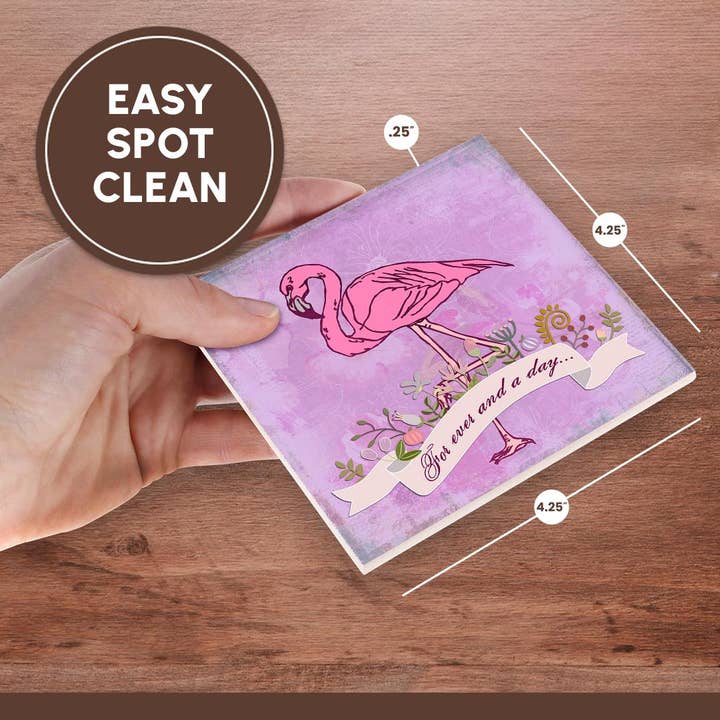 3dRose - Wholesale Coasters - 3dRose, Flamingo Valentines Day Illustration, Coaster6