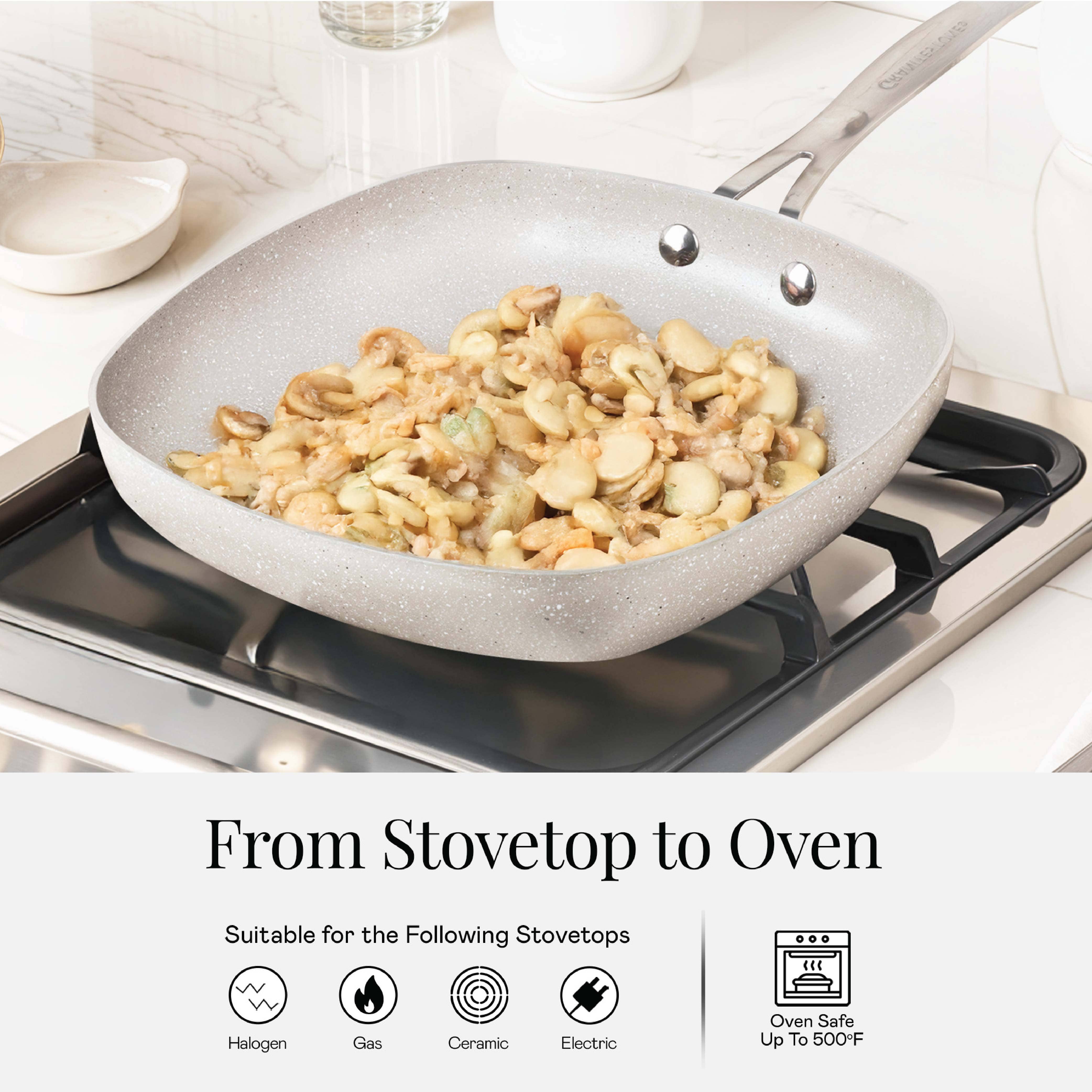 Gotham Steel/Granitestone – wholesale Cookware set – GraniteStone Ceraluxe 20 Piece Cookware set (Beige) Speckle5