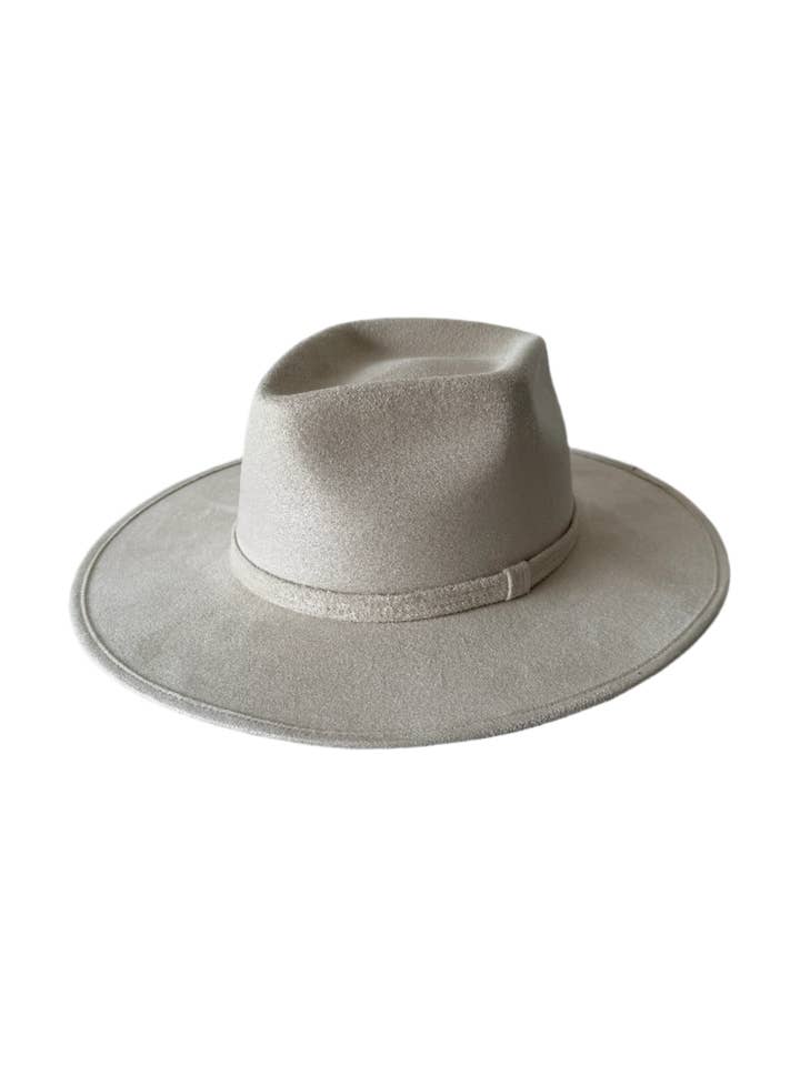 Vegan Suede Diamond Hat - Flat Brim - Ivory for wholesale by Wilder and Soul Wholesale Hats