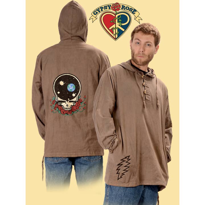 Grateful Dead Space Your Face Stealie Fine Cotton Hoodie for wholesale by Gypsy Rose