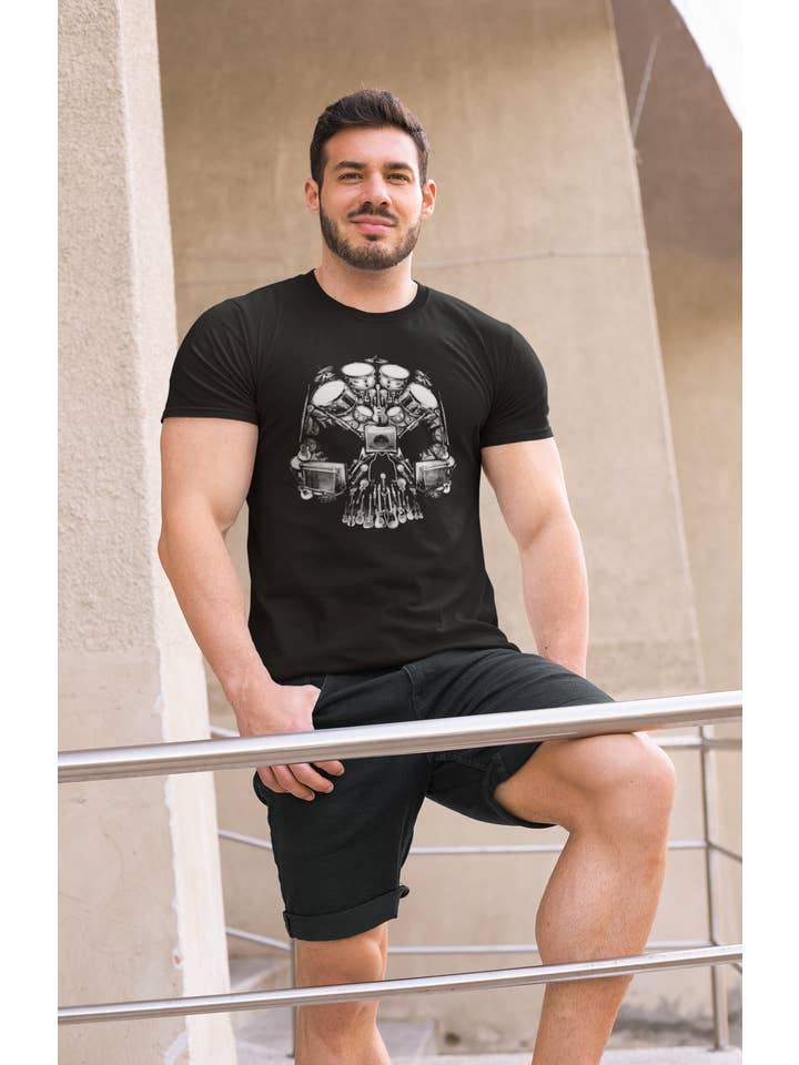 Black Skull Rocker - 4.5 oz Cotton T-Shirt for wholesale on Faire4