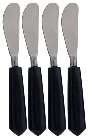 India Handicrafts Inc - Wholesale Cheese Spreader - Black Marble Spreaders Set2