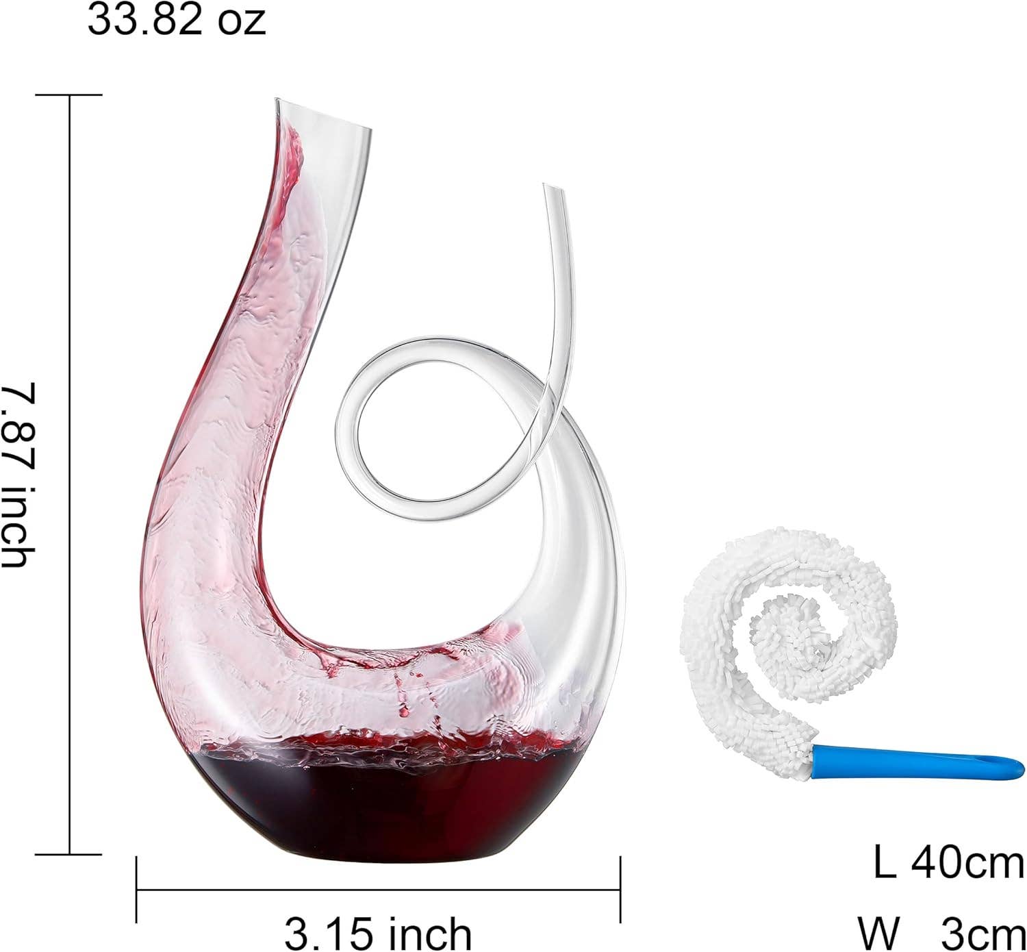 The Wine Savant /  Khen Glassware - Wholesale Karaf - Swirl wijndecanteerkaraf van handgeblazen kristalglas2