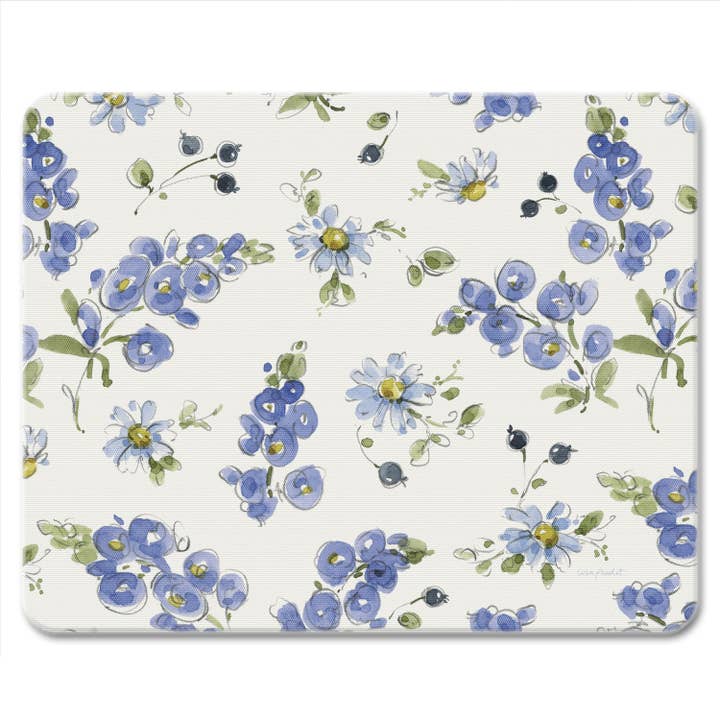 "Lovely Blues" Tempered Glass Cutting Board 10" x 8" for wholesale by Conimar Promotions