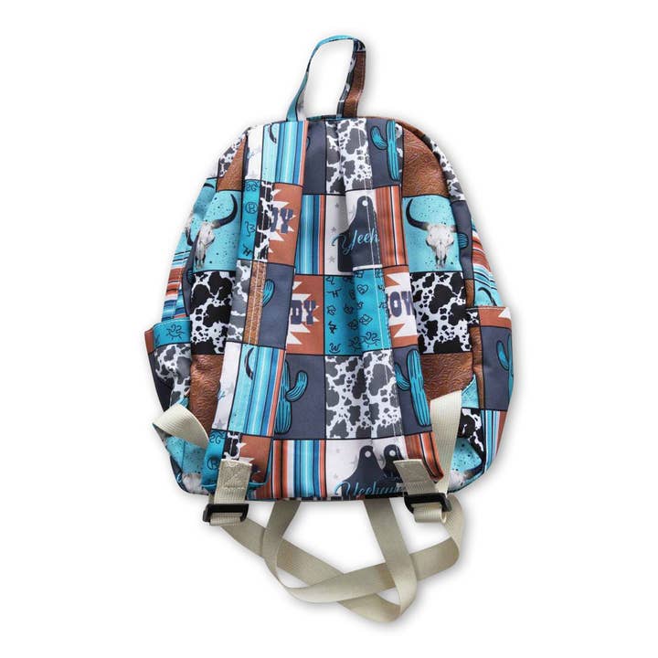 Yawoo Garments - Wholesale Backpack - Kids - Howdy cactus patchwork kids western backpack1