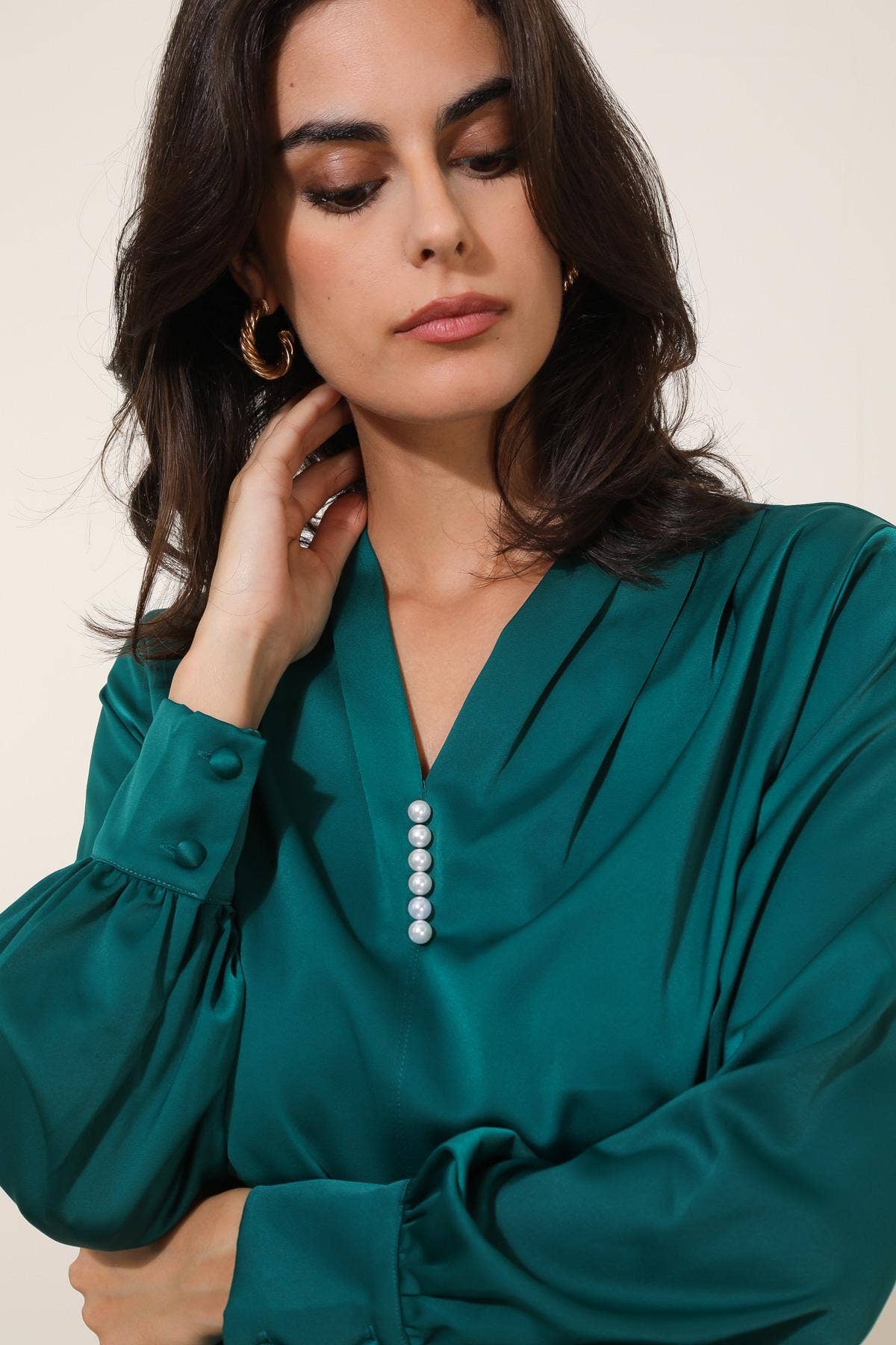 LULUMARY - Vendita all'ingrosso Camicetta - Donna - Blusa satinata H67223