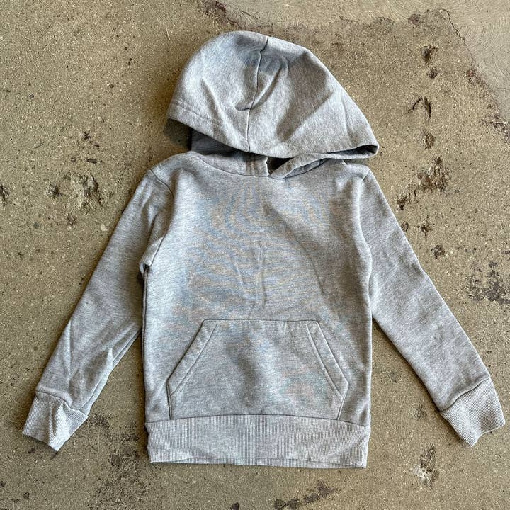 18/24M- Tri Blend Grey Hoodie for wholesale by Rowdy Sprout