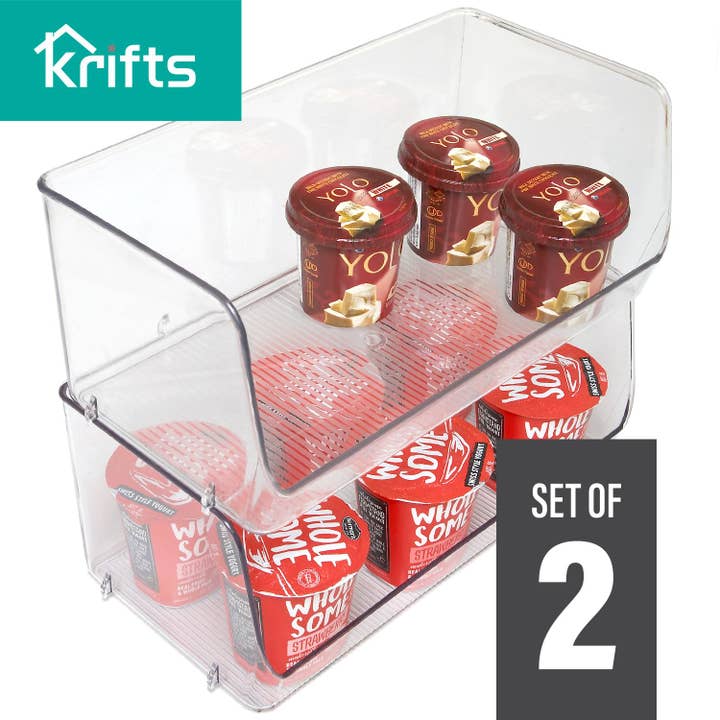 Quality Hangers - Wholesale Kitchen Storage/Organizer - Clear Plastic Storage Bins - Stackable Storage Organizer5