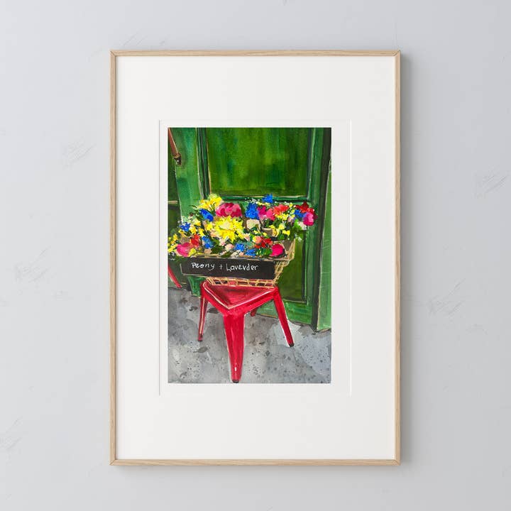 Kunstdruck „Blumen in einem Korb“ für den Großhandel von Medjool Studio Art Print Shop