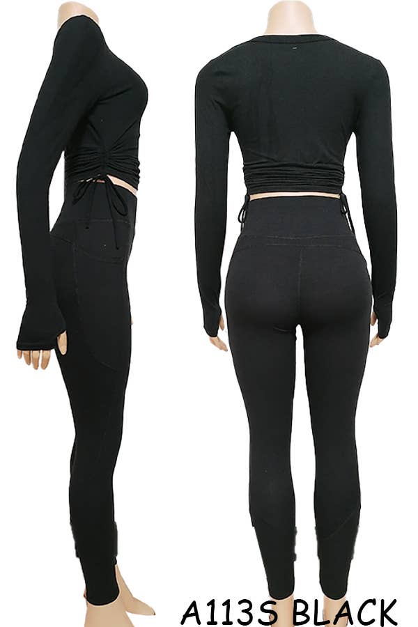 SSImport - Wholesale Activewear Set - Women's - A113S SPORTS YOGA POCKET LEGGINGS TOPS SETS MIX SIZES 12PCS15