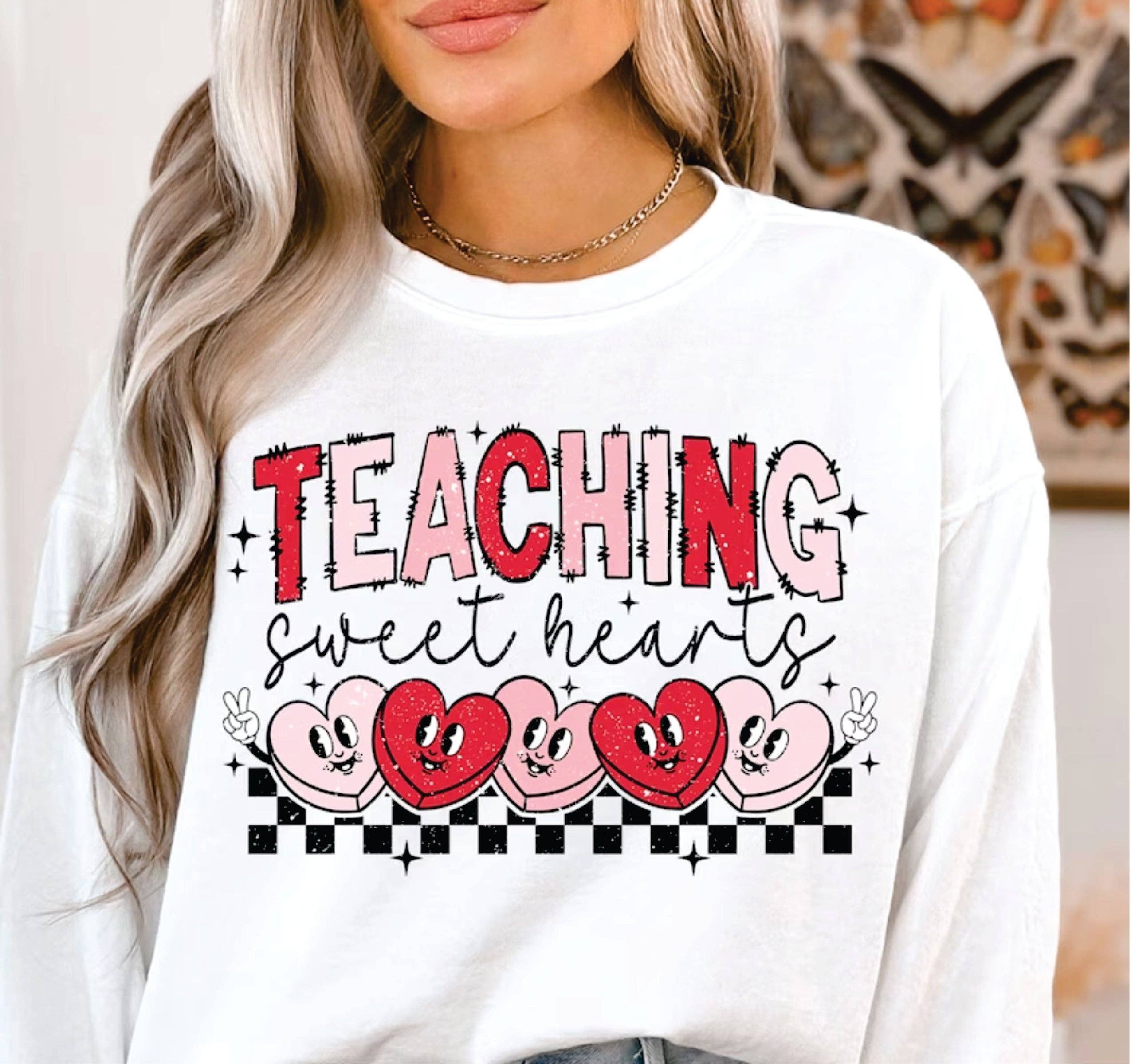 Peach Closet - Wholesale Graphic Sweatshirt - Women's - Teaching Sweethearts Crew Sweatshirt or T Shirt0
