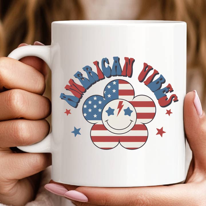 American Vibes 4th Of July Mug for wholesale by Hello Gorgeous Mugs