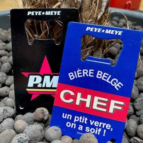 Metal bottle opener "Chef, a little drink, we're thirsty" for wholesale by Peye et Meye