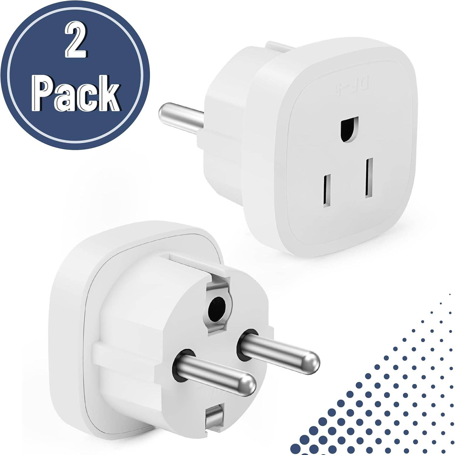 Bates Choice - Vente Adaptateurs secteurs - Bates - Adaptateur de voyage européen, 2 pièces, Type E/F1