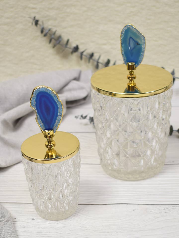 Glass Box MOMI Blue | Agate |Jewels | Handcrafted | Gift for wholesale by PIETRA DI CASA