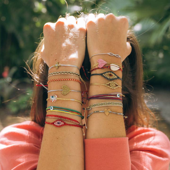 OIYA - Wholesale Woven/Braided Bracelet - Small Evil Eye Bracelet