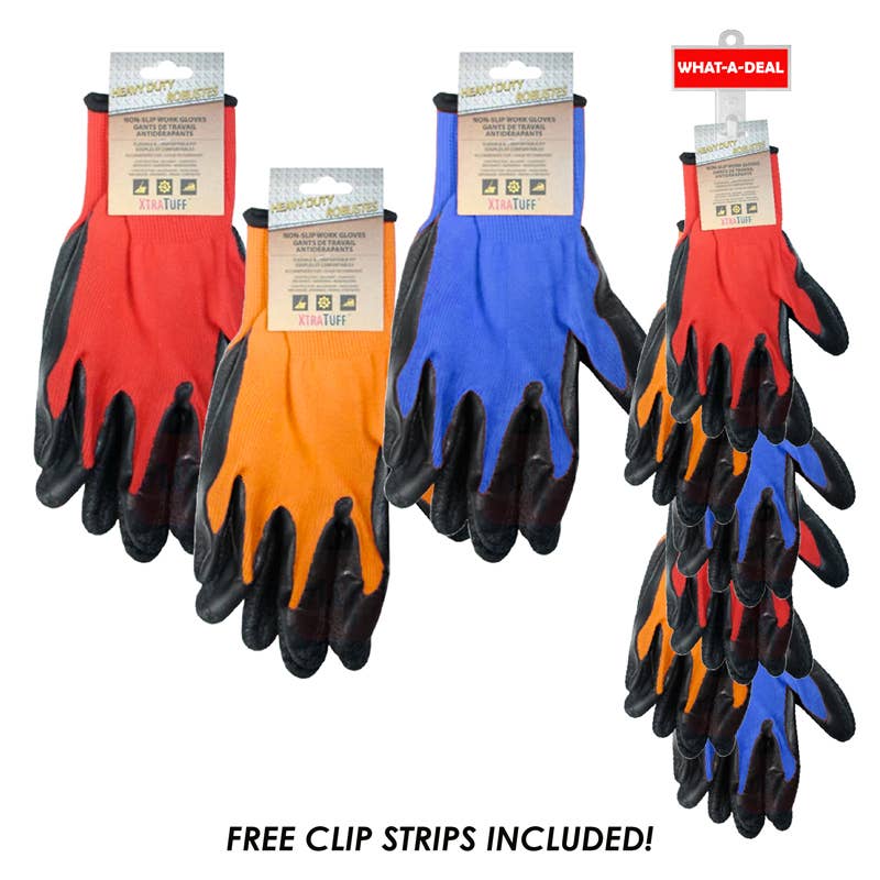 Deluxe Import Trading - Wholesale Gloves - Unisex - 36 pc Tuff Work Gloves with 3 Clip Strips0